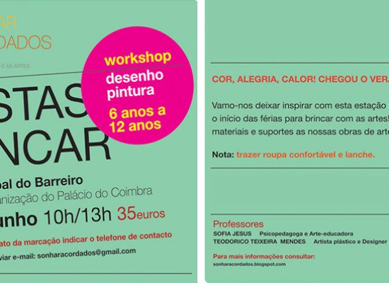 ATELIÊ ARTISTAS A BRINCAR, DE 24 A 27 DE JUNHO – BARREIRO