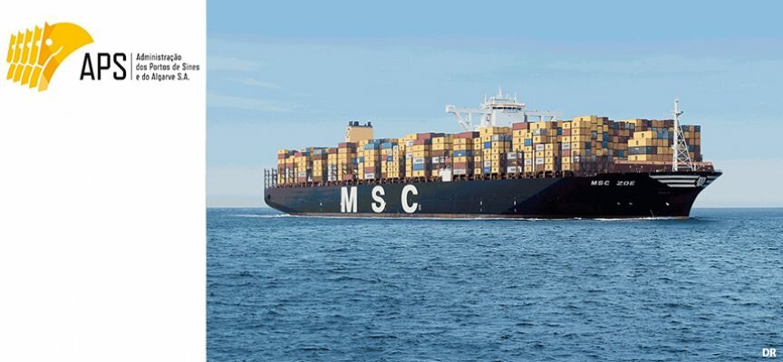 MSC Zoe, o maior porta-contentores do mundo escalou no Porto de Sines