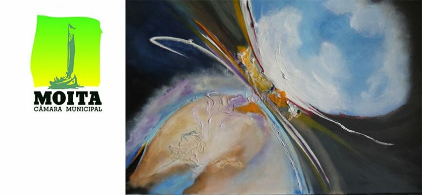 Pintura “Entre o Céu e a Terra” para apreciar no Posto de Turismo da Moita