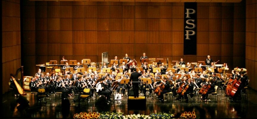 Banda Sinfónica da PSP em concerto comemorativo do Dia Mundial da Música, no Fórum Cultural José Manuel Figueiredo, na Baixa da Banheira