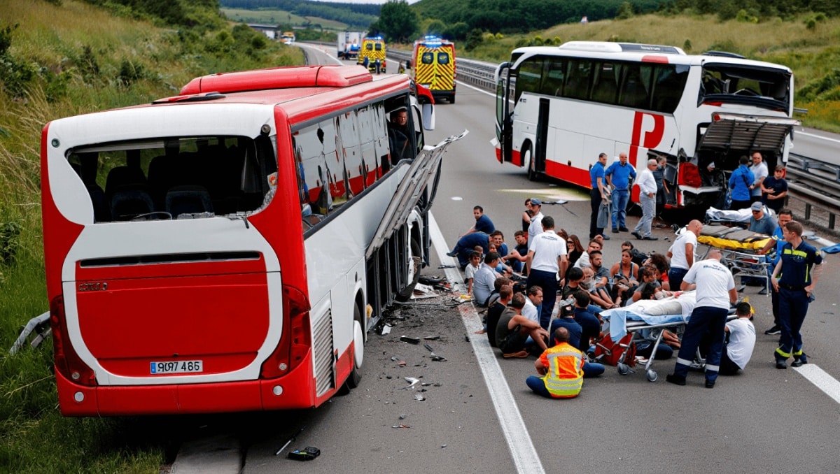 
                                Dois mortos e dezenas de feridos em colisão em França com autocarros de matrícula portuguesa
                            