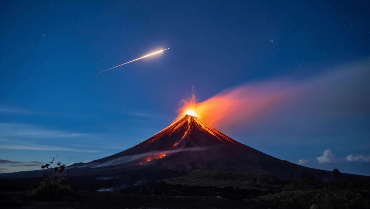 Vídeo para recordar. Meteoro foi avistado durante erupção de vulcão