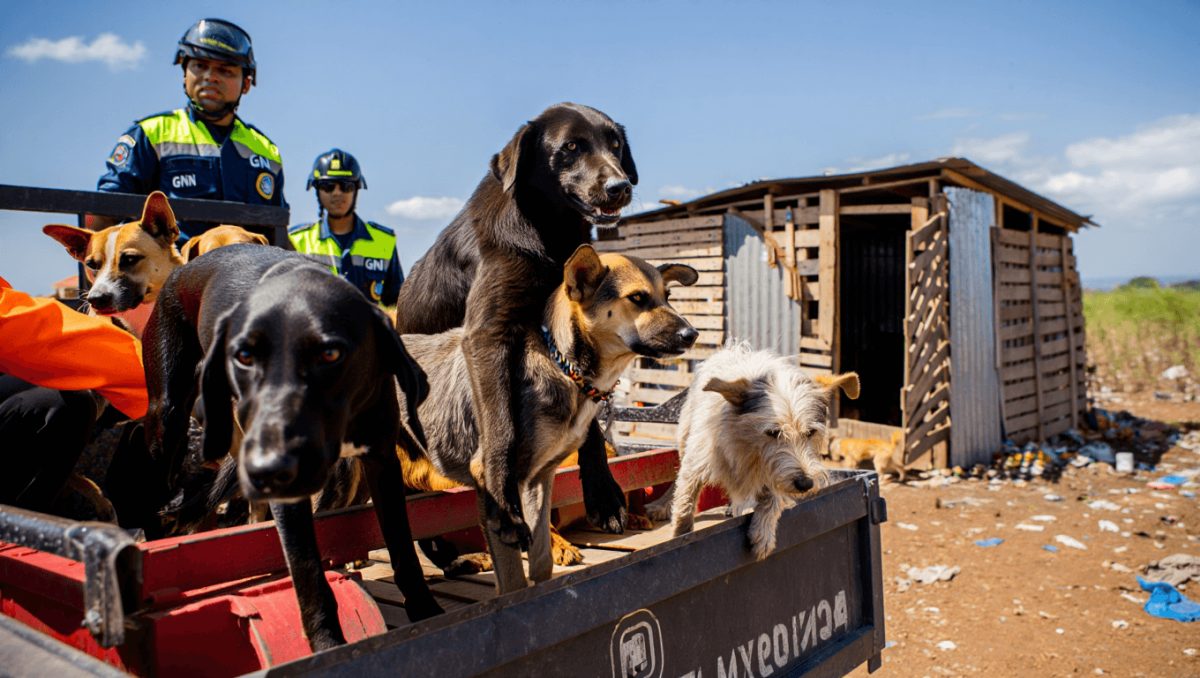 Cerca de 20 cães em perigo resgatados pela Guarda Nacional Republicana em Loures