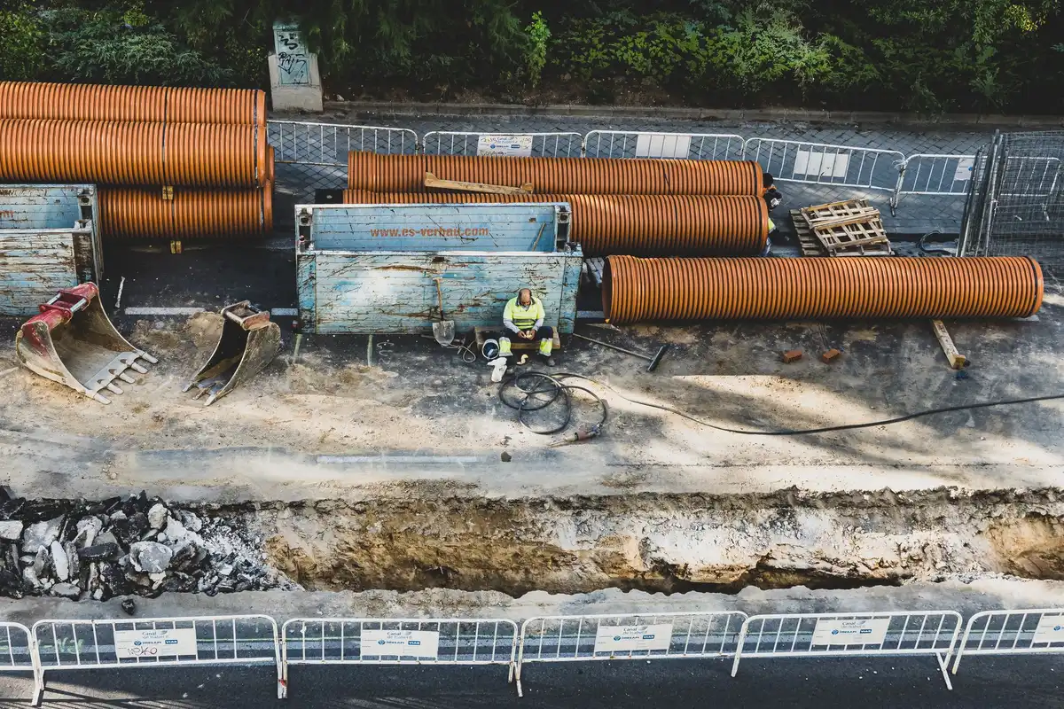 Estaleiro de construção do CIFSE em Madrid onde foi encontrado o fóssil
